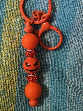 Dark Orange Pumpkin Keychain